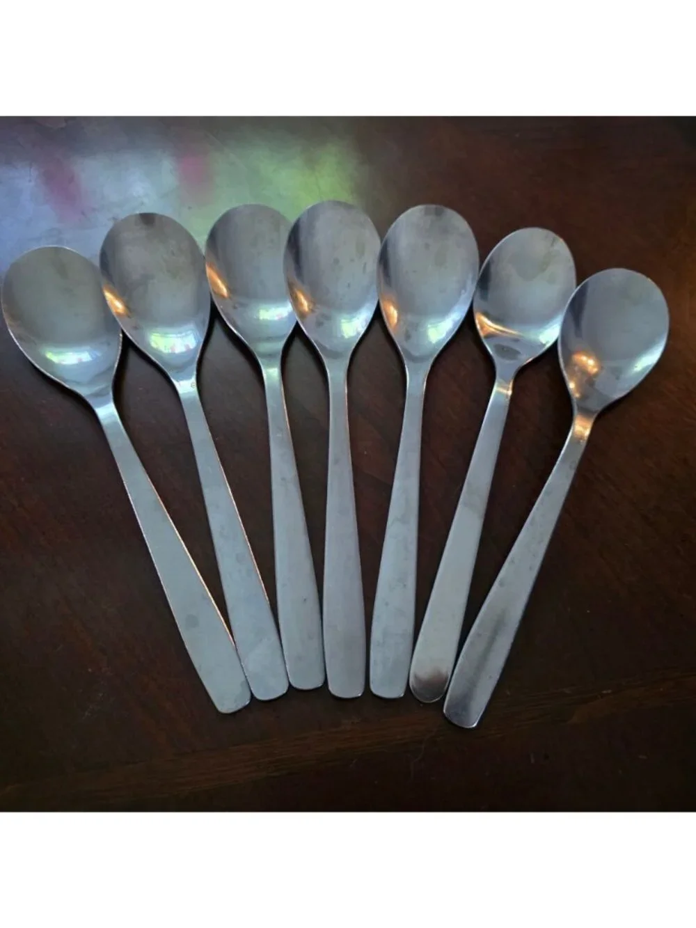 Set Of 7 Ikea Stainless Steel Spoons Flatware Silverware Durable Polished Finish